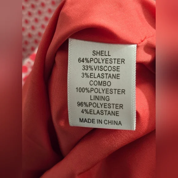 Adrianna Papell Guava Dot w/Contrast Ivory Piping U-Neck Texture Knit Dress - Picture 5 of 10